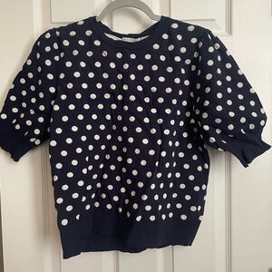 Navy Polka Dot Women's Sweater